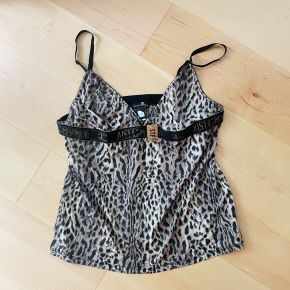 JUST CAVALLI Cami Top - Leopard Print new! - Picture 2 of 4